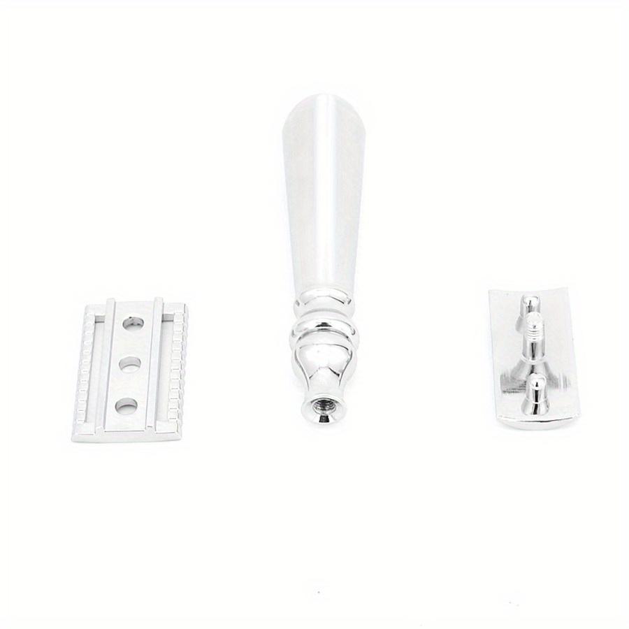 1PC Old Durable Men's Manual Razor Razor Metal Brightening Double-sided Safety Razor Replaceable Blade Manual Shaving Razor