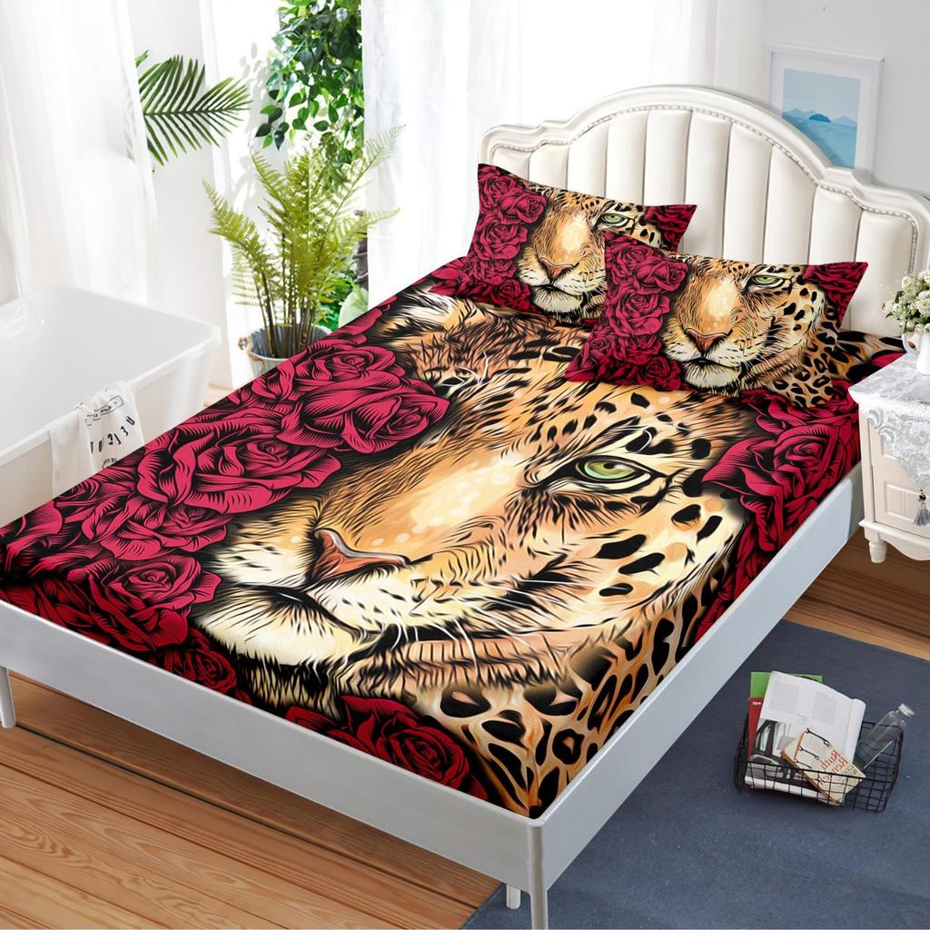 Animal Personality Pattern Sheet Three-Piece Digital Printed Sheet Bedding Set Adult Children