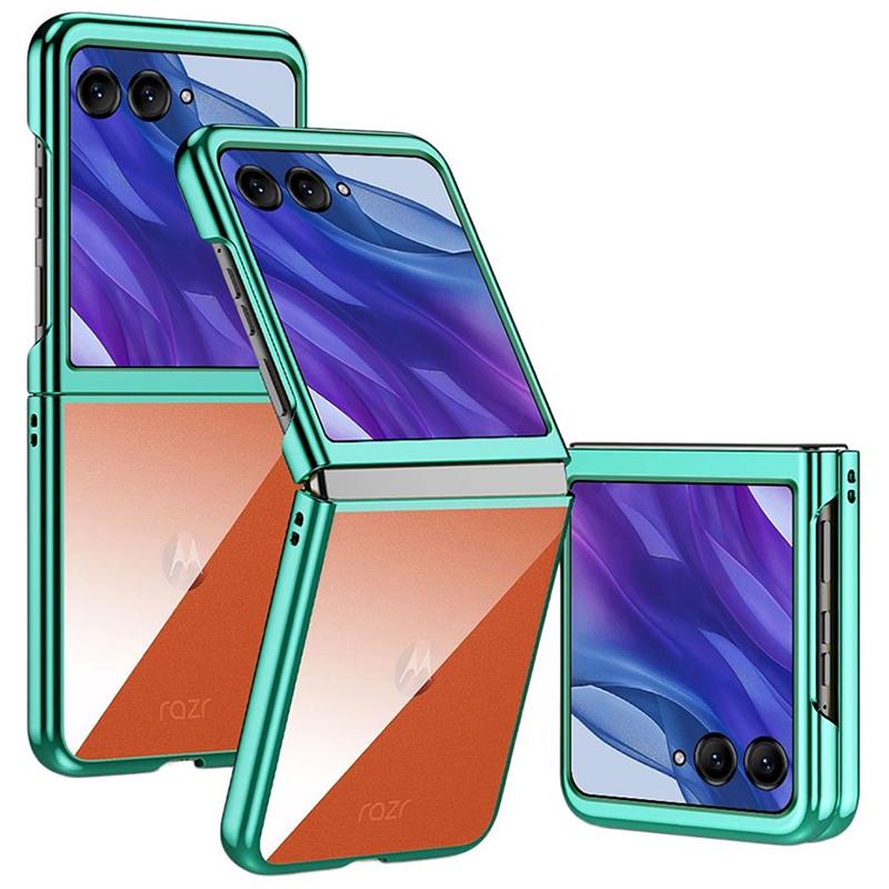 For Motorola Razr 50 Ultra 5G Case Electroplating Frame Clear PC Phone Cover