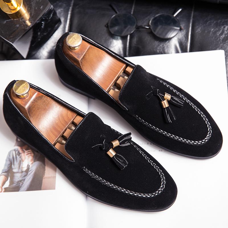 Men's loafers 46 large size new matte leather beanie shoes fashion trend foot cover retro casual leather shoes