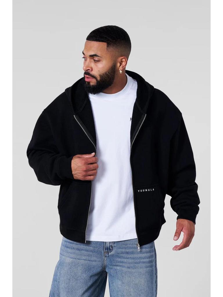 YOUNGLA Herren Kapuzenpullover mit Reißverschluss im amerikanischen Stil für Joggen & Fitness