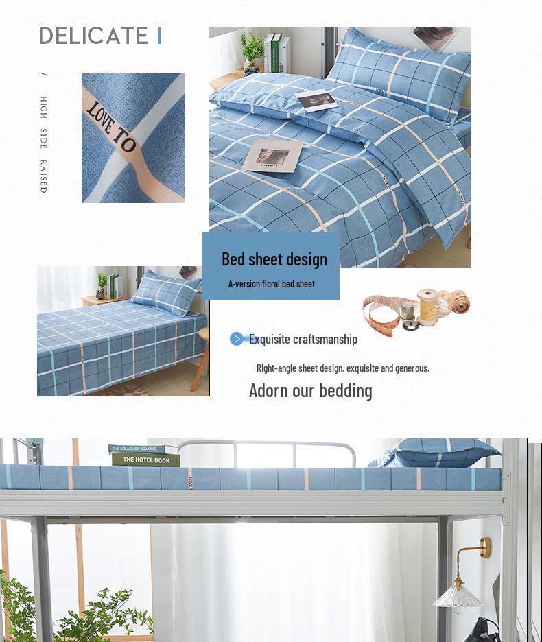 2026 Plush Student Dorm Single Bunk Bed 3-Piece Set - Cozy, Soft, Skin-Friendly