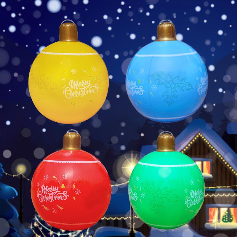 1PC Inflatable Christmas Ball, Large Christmas Themed Hanging Ball, Party Decoration, Festive Atmosphere Ornaments