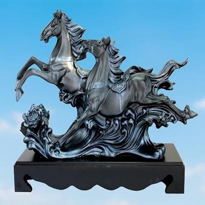 Harz laufendes Pferd Skulptur Figur Ausstellungsstück Dekorationsartikel Heimdeko 38,1 cm