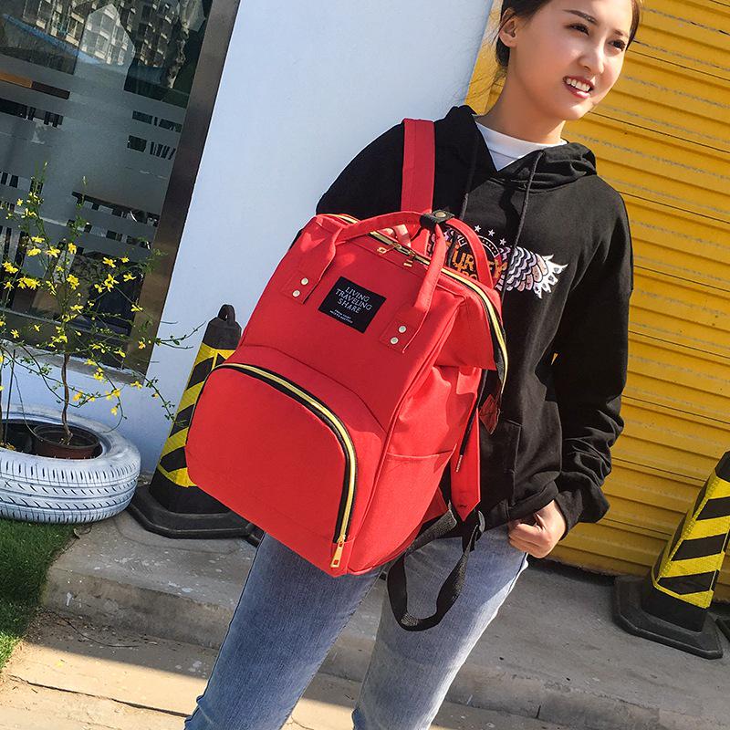 New Fashion Canvas Mummy Bag: Colorblock Backpack for Mom, Large Capacity Baby Bottle Handbag