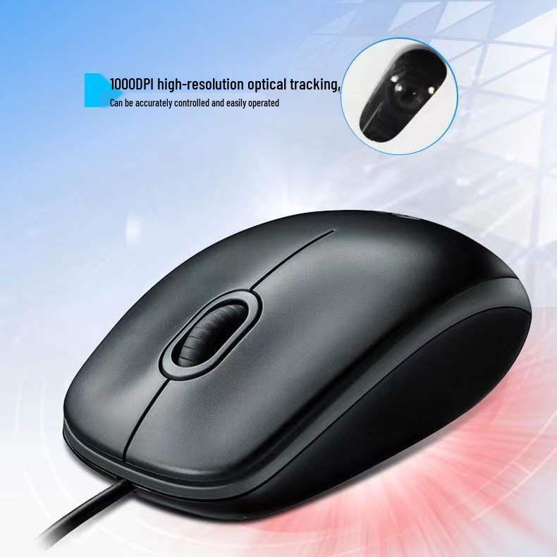 Universal Black M100R Wired Mouse for Laptop, Desktop, Home, and Office
