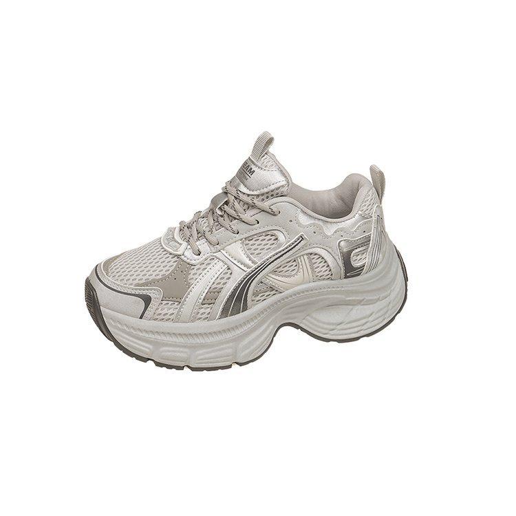 

Women s Platform Sneakers Autumn New Height Increase Comfort Non Slip Casual Shoes Outdoor Fashion Lace Up Vulcanized Shoes 35 серый