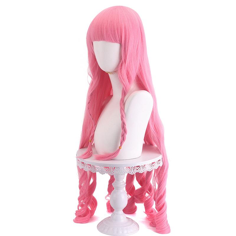 Long Pink Curly Synthetic Wig 90cm Anime Costume Party Heat Resistant Fiber Women Cosplay Hair Wigs