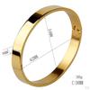 Cuff Bangle High Polished Bracelet Smooth Surface (Black, Silver, Gold, Rose Gold)
