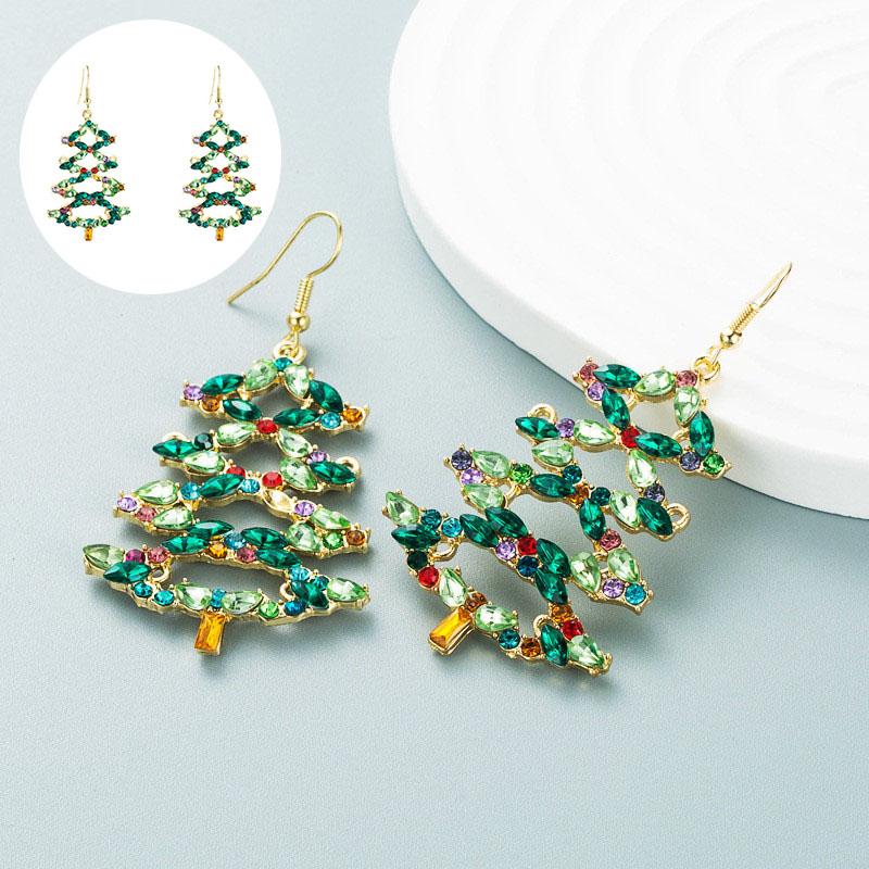 Snowflake Metal Christmas Party Christmas Tree Earrings Fashion Alloy Earrings Creative Exaggerating
