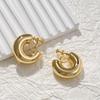 Vintage Oversize Chunky Round Circle Clip Earring for Women C Shape Tube Thick Without Pierced Hoop Earclips Jewelry Trendy