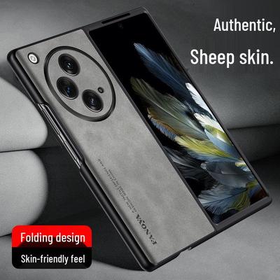 OnePlus Open Luxury Leather Texture Frosted Foldable Phone Case