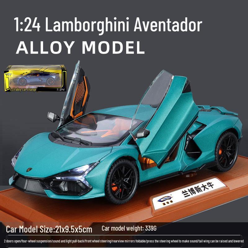 1:32 Lamborghini Revuelto Sports Car Model - Alloy, Scissor Doors, Sound & Light, Pull-back Simulation.