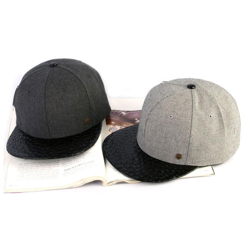 Big size embossed straight brim military cap black