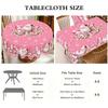 Pink Christmas Tablecloth Vintage Santa Claus Snowman Table Cover Christmas Decorations for Home 2026 Gifts Navidad New Year