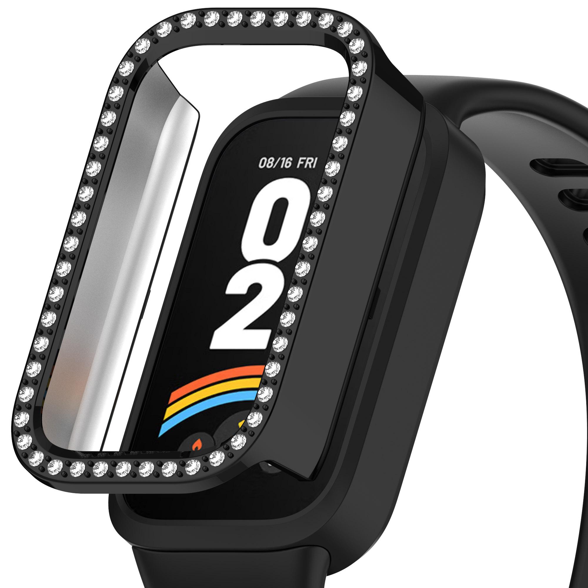 

Для Xiaomi Smart Band 9 Active/Redmi Band 3 Полый чехол-рамка для часов с декором из страз, ПК A
