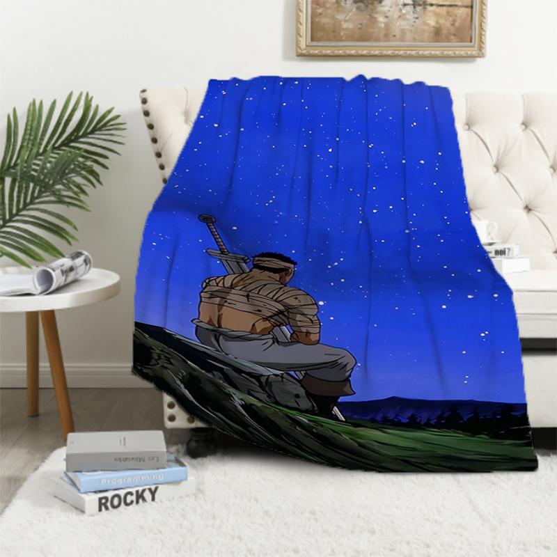 1 pezzo Giappone Anime Berserk Coperta Microfibra Biancheria da Letto Coperta da Campeggio Lusso Soffice Portatile Ufficio Ipoallergenica Flanella