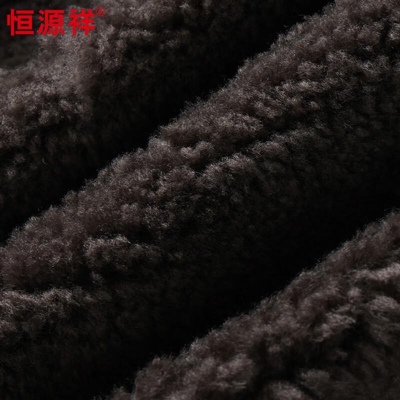 Hengyuanxiang Men's Genuine Lambskin Fleece-Lined Leather Jacket