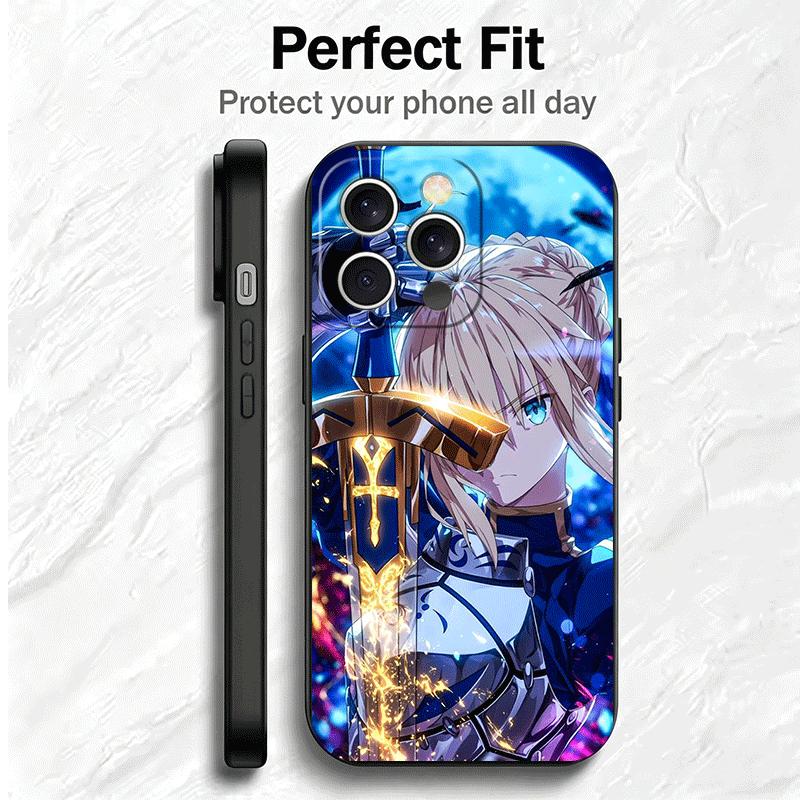 Fate Zero Stay Night Saber Soft Phone Case for iPhone 16 16E 17 Air 15 Pro Max 14 Plus 13 Mini 11 12 7 Black Cover Back Shell