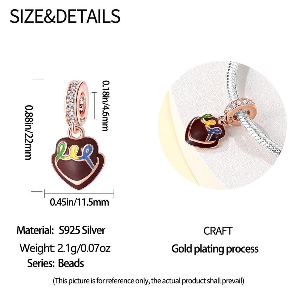 Charms Original Copper Chocolate Cake Pendant Beads Fit Bracelet Diy Fine Gift Women Delicate Jewelry Accessory