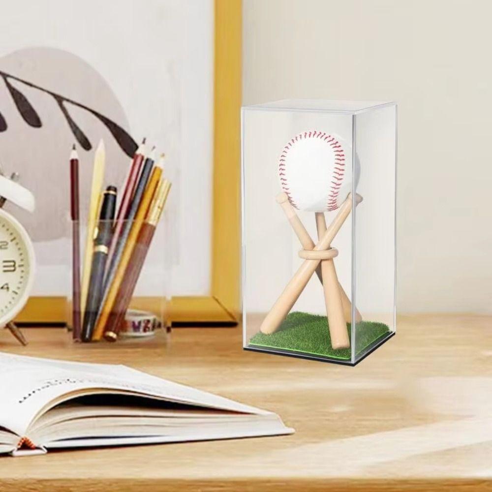 Dustproof Baseball Storage Boxes Acrylic Baseball Holder Case Baseball Display Stand Softball