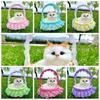 Plastic Flower Basket Cat Simulation Cat Toy Cute Cat Ornament