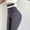 Leggings de Yoga Térmicos de Cintura Alta para Mujer con Moldeador de Cintura de Doble Botonadura y Elevación de Glúteos