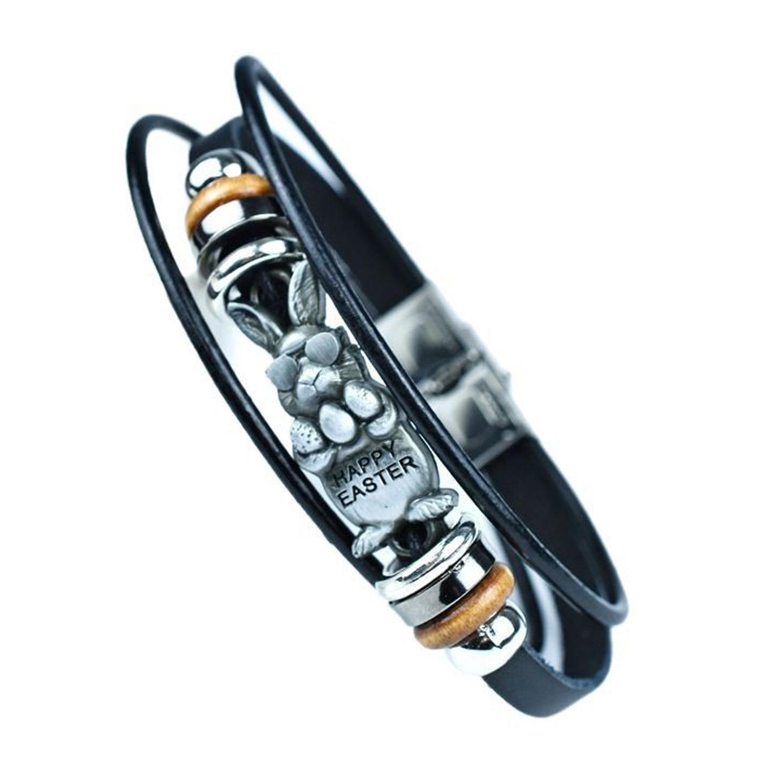 

Элегантный браслет ручной работы с пасхальным кроликом для мужчин и женщин. Удобная модная цепочка на запястье. Аксессуар для повседневного наряда. 2