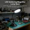 Soldering Station Led Magnifier Lamp 2.5x 4x Optical Glass Helping Hand Clips Usb Battery Dual Power For Pcb Watch Electronics Repair Workbench Tool