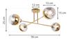 Asturia Gold Ceiling Lamp 4-Flat Golden Lamp E27