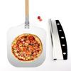 Pizzaschaufel, 30,5 cm, Pizza, Lebensmittelqualität, faltbar, hitzebeständiger Edelstahl-Holzgriff, verbreiterte glatte Oberfläche, hohe Festigkeit, abnehmbarer Kopf, stabil