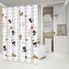 Naughty Cat Pattern Shower Curtain, Cute Pet Design, Adds a Fun Atmosphere, Bathroom Shower Partition Curtain