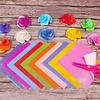 DFsucces Origami 100 Sheets Glitter Paper Aurora Color Foil 15cm 15 Colors Wrapping Birthday Party