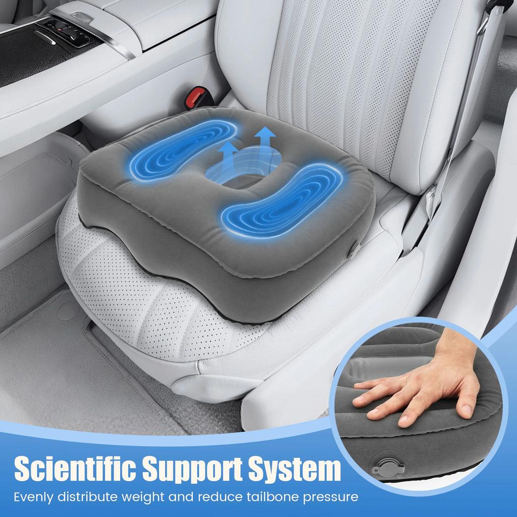 Inflatable Seat Cushion High Elasticity Perforated Pressure Ulcer Cushion Portable Office Cushion for Car Air Travel Office