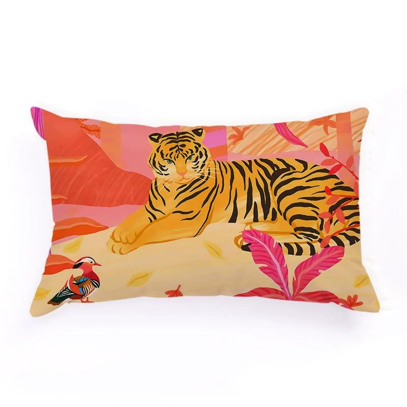 30*50cm Cartoon Leopard Pillow Cover Cute Colorful Cheetah Pattern Cushions Cover Home Car Sofa Decoration Pillowcase