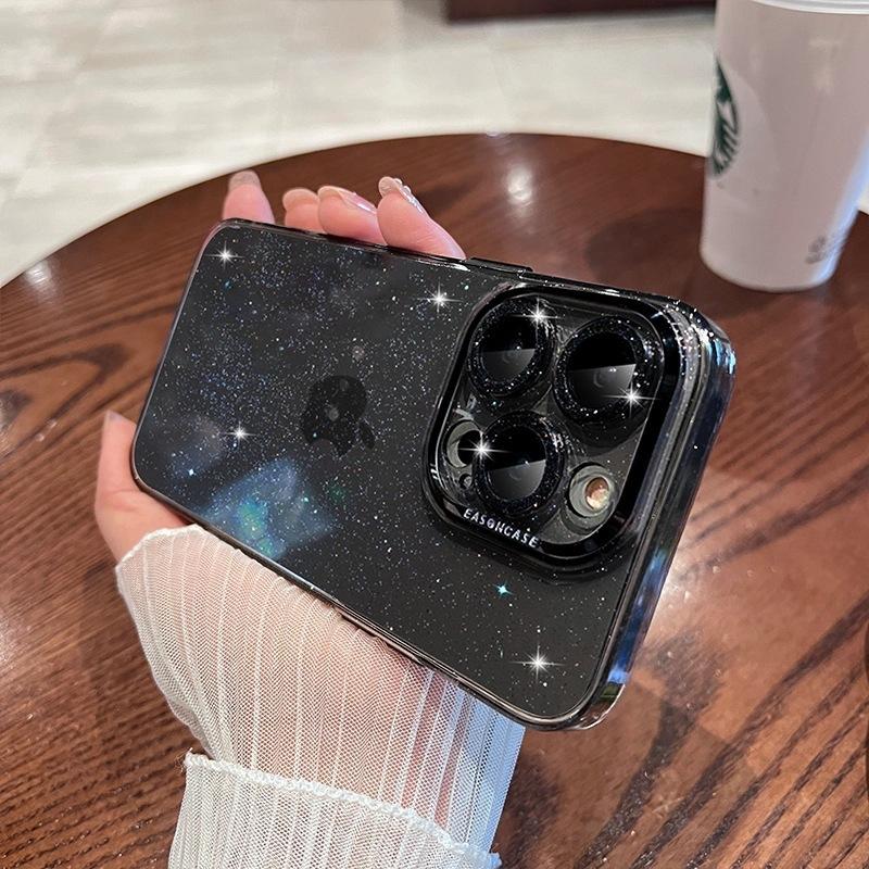 

Подходит для чехла для телефона iPhone16, Звездное небо Глиттер Розовый, Apple 15proMax с Встроенной Пленкой для Объектива Полное Покрытие 14 Защитных Чехлов iPhone15promax чёрный