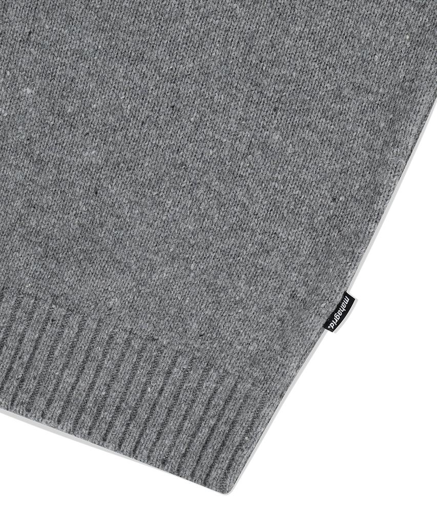 MAHAGRID Basic Logo Nep Knit Sweater Gray(Mg2Efmk605A)