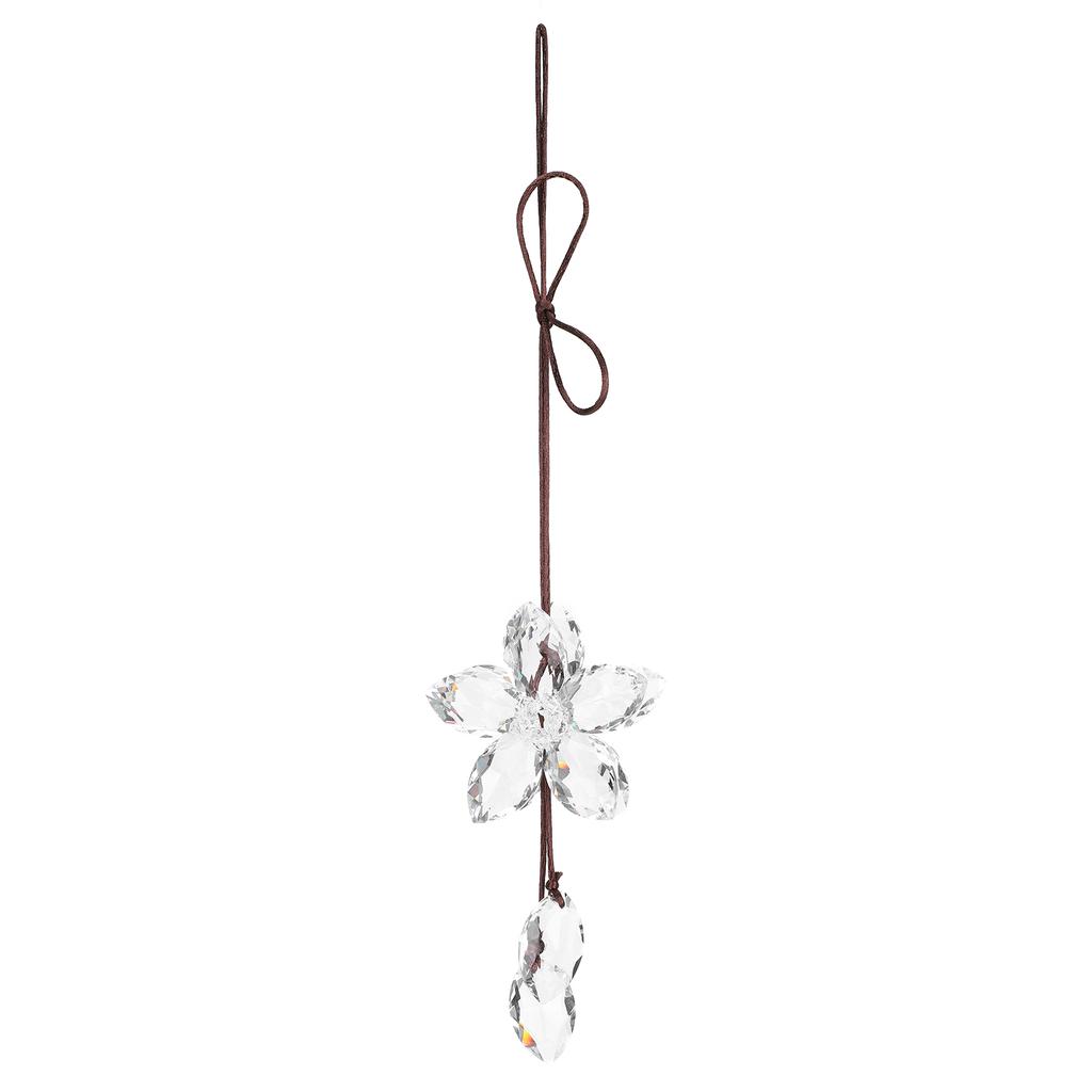 Crystal Flower Pendant Car Hanging Ornament Glass Lucky Accessories Gifts Crafts