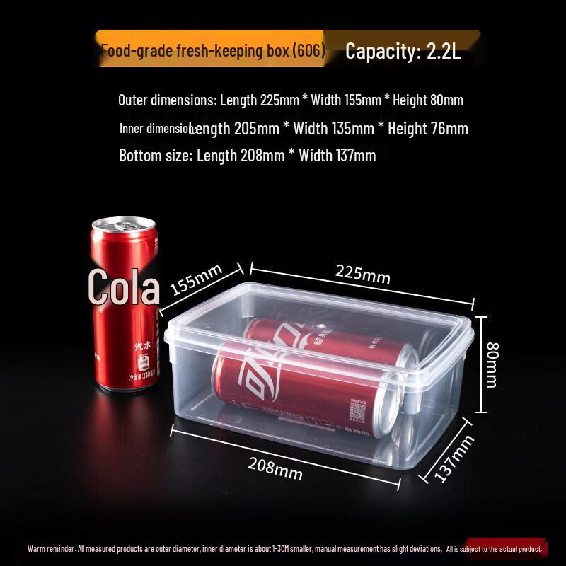 Qiwei Transparent Rectangular Plastic Food Storage Box with Lid