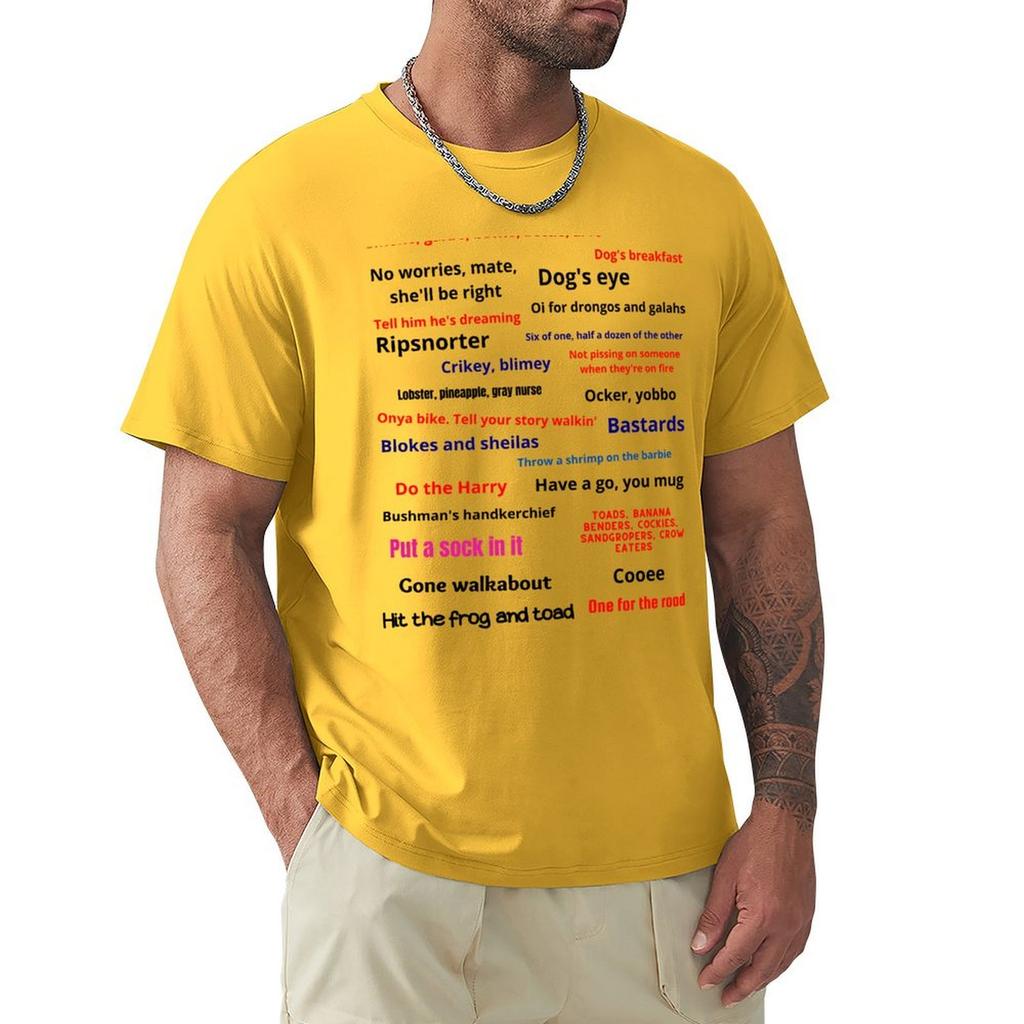 21 Phrases To Help You Talk Like an Aussie T-Shirt Anime Tshirt Vintage Clothes Mens Workout Shirts