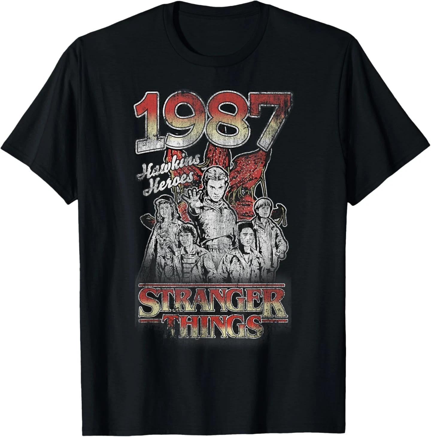 Stranger Things 1987 Hawkins Eleven Mike Dustin Distressed T-Shirt S