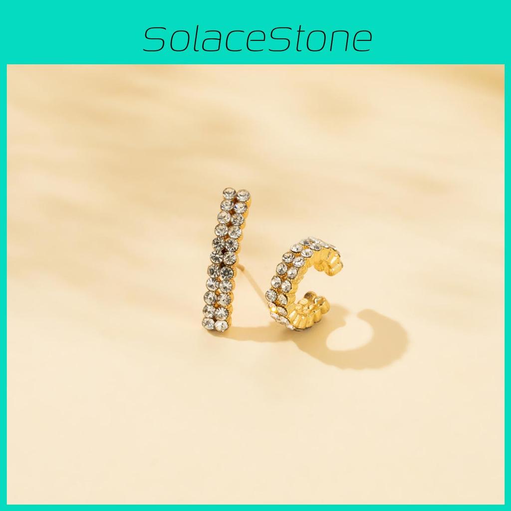 Elegant Fashionable Alloy Double Row Rhinestone Earrings Set For Women