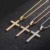 Mode Zirkon Kreuz Anhänger Halskette Herren Damen Edelstahl Hip Hop Schmuck