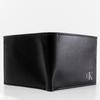 wallet with coin genuine ck logo coin pocket and 31KJ130003 [Calvin Klein] Bi-fold purse, leather, plate, wallet, men's women's, (BLACK) [Used]