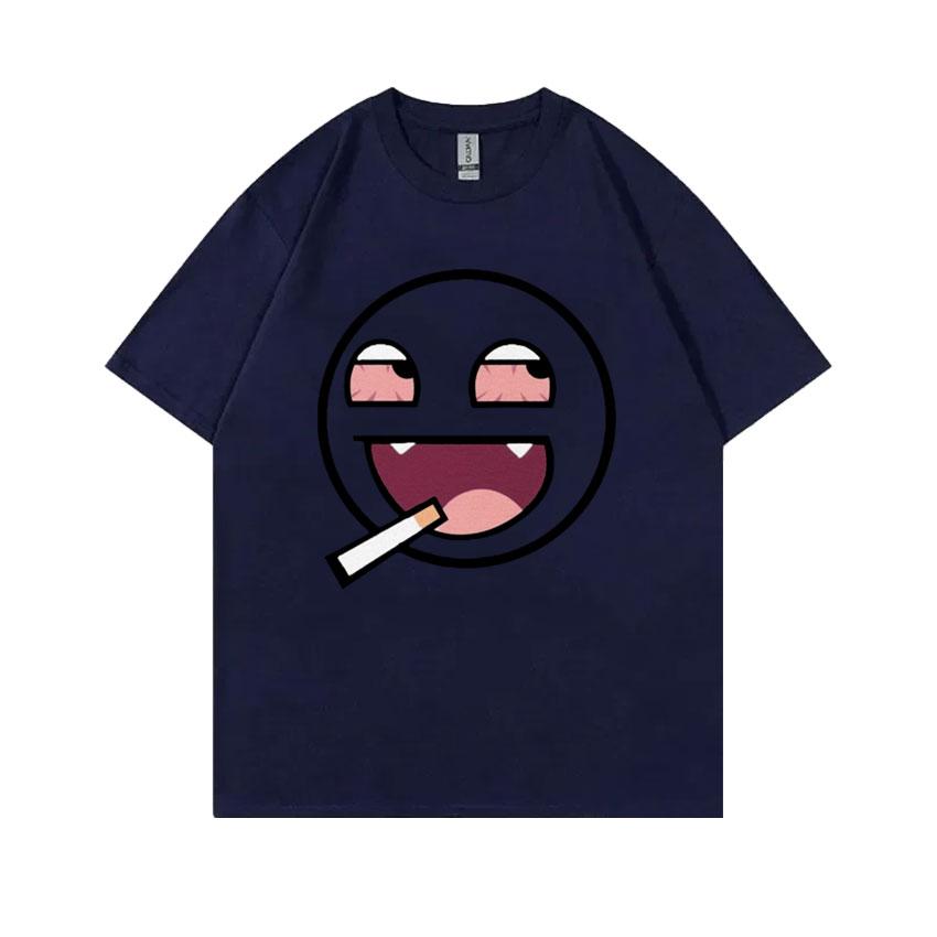 Epic Face Domo Kun Smoking Funny Meme T Shirts Unisex Unisex Casual Oversized Short Sleeves Tshirts Unisexs Fleece Cotton Tee Shirt