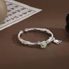Prosperous Flowers Ping An Lock Women's Open Bracelet - Versatile, Elegant, New Chinese Style, Luxurious Design