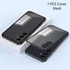 Per Samsung A55 Custodia per Telefono con Protezione Lente in Metallo Alloy Per Galaxy A 55 5G Vetro Temperato Trasparente Cover Posteriore Rigida Antiurto