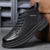 Mode Herbst Winter Kuhleder Britische Plateau Stiefel für Herren Neu Weichsohlige Lässige Designer Mode Outdoor Wandern Arbeitsstiefel Mann