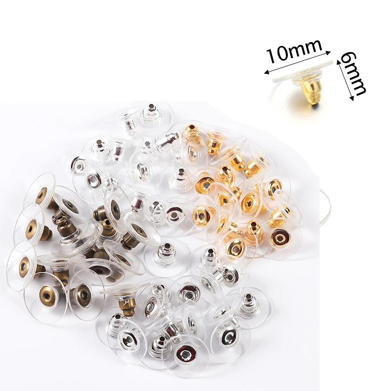 100pcs/Lot Rubber Ear Backs Stopper Earnuts Stud Earring Back Supplies For DIY Jewelry Findings Making Accessories Wholesale