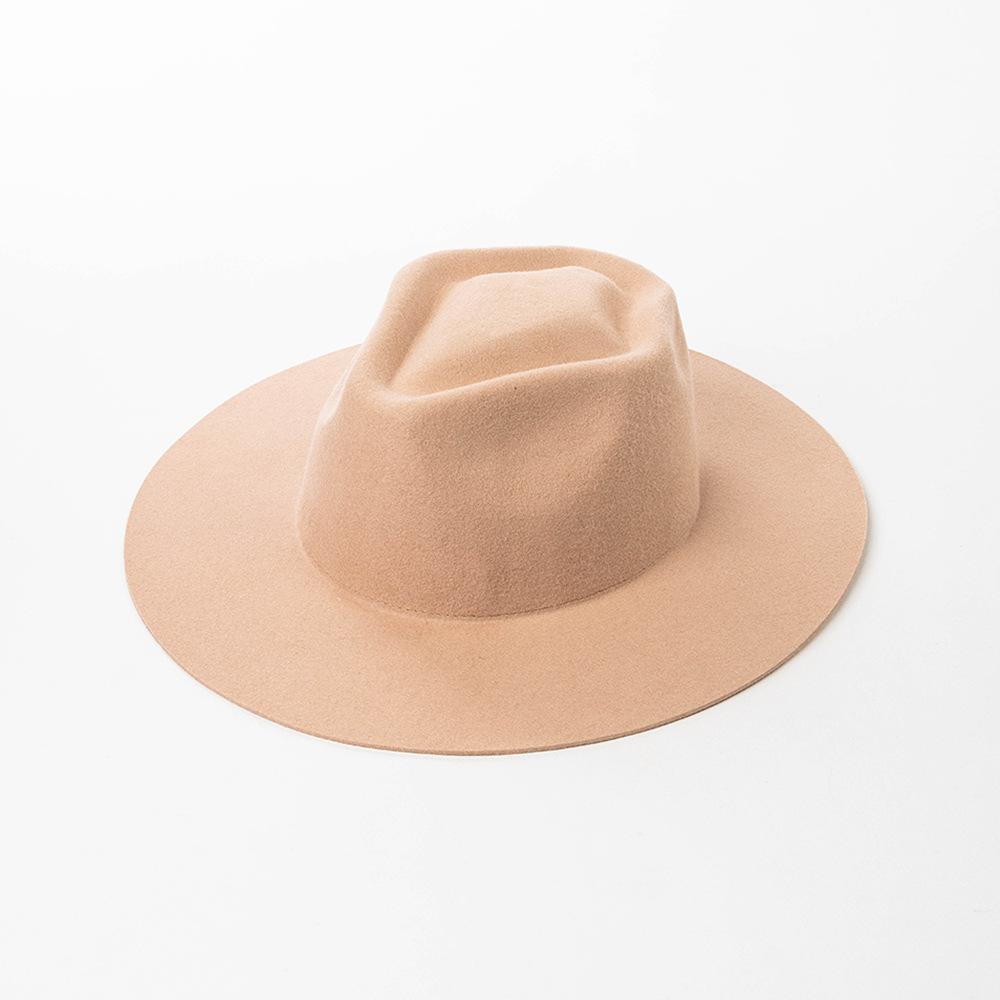 100% Wool Western Fedora Hat Women Men Autumn Winter Casual Felt Cowgirl Hat Outdoor Sunshade Warm Concave Shape Fedoras Top Hat